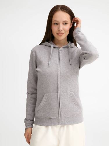 Толстовка женская на молнии с капюшоном Seven Women, серый меланж фото 6