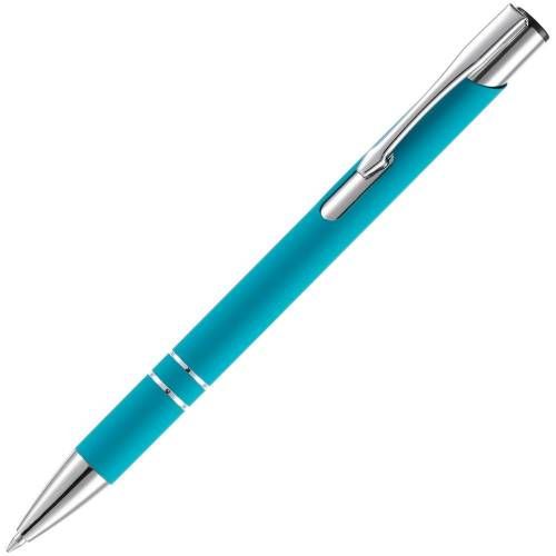Ручка шариковая Keskus Soft Touch, бирюзовая фото 2