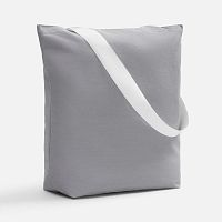 Шопер B5, серый с широкими белыми ручками