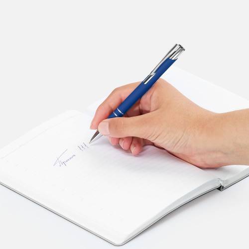 Ручка шариковая Keskus Soft Touch в футляре, синяя фото 6
