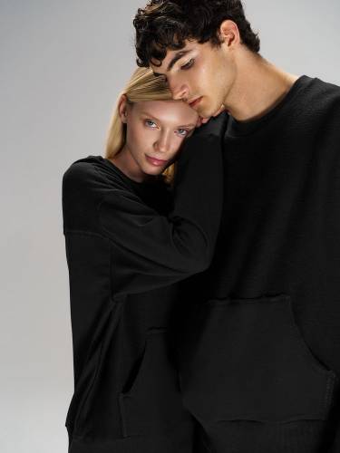 Свитшот оверсайз унисекс Vozduh, черный фото 12