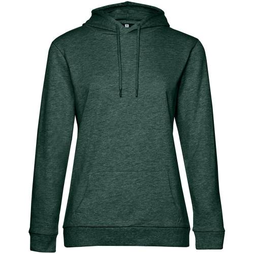 Толстовка с капюшоном женская Hoodie, темно-зеленый меланж фото 2