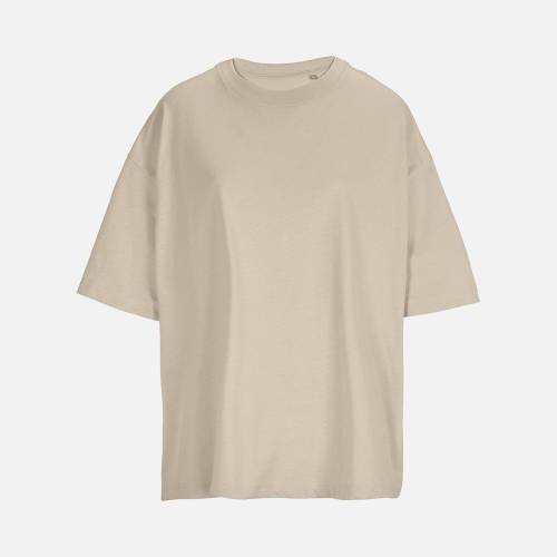 Футболка оверсайз женская Boxy Women, бежевая (льняная)