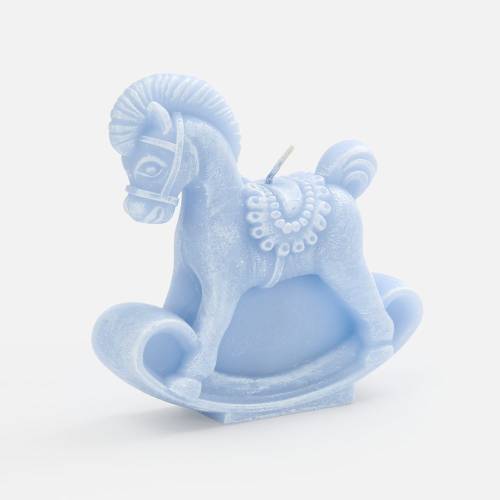 Свеча фигурная «Лошадка-качалка», голубая фото 2 Свеча фигурная «Лошадка-качалка», голубая фото 2