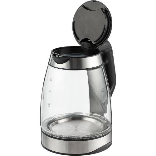 Электрический чайник Lumimore, стеклянный, серебристо-черный фото 4
