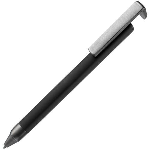 Ручка шариковая Standic с подставкой для телефона, черная фото 2