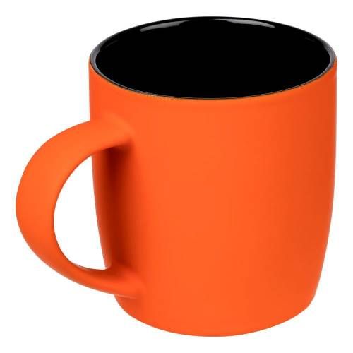 Кружка Surprise Touch Black c покрытием софт-тач, оранжевая фото 3