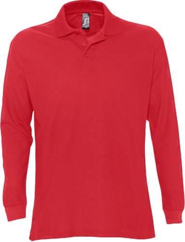 Рубашка поло мужская с длинным рукавом Star 170, красная фото 2