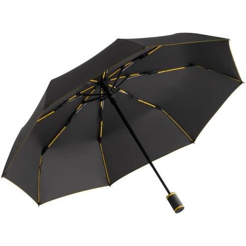 Зонт складной AOC Mini с цветными спицами, желтый фото 2