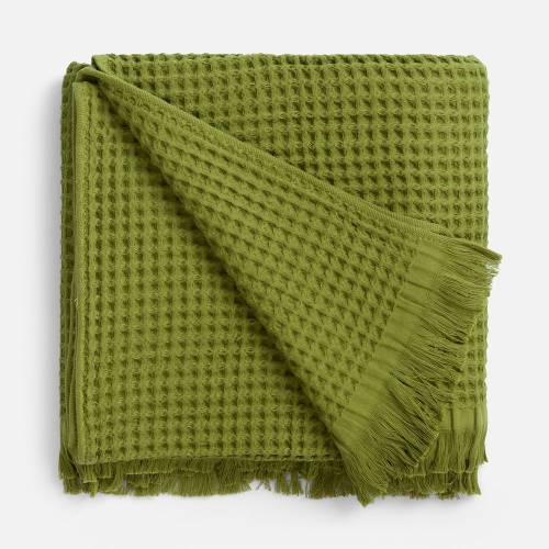 Плед вафельный Elenglect, зеленый фото 3