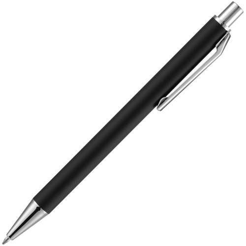 Ручка шариковая Lobby Soft Touch Chrome, черная фото 5