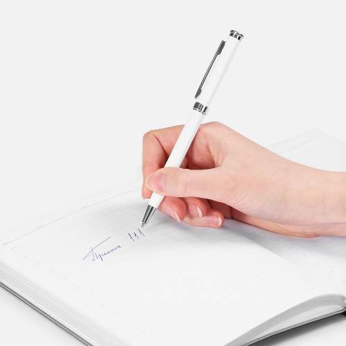 Ручка шариковая Finn Chrome, белая фото 5 Ручка шариковая Finn Chrome, белая фото 5