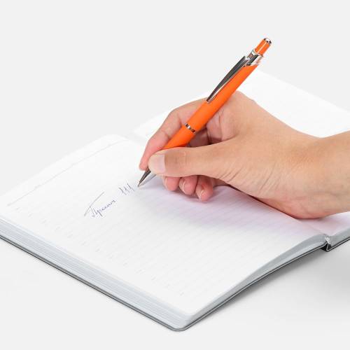 Ручка шариковая Chromos Soft Touch, оранжевая фото 5 Ручка шариковая Chromos Soft Touch, оранжевая фото 5