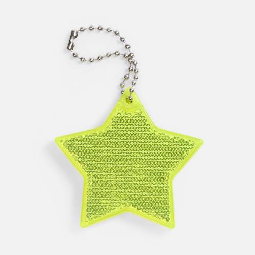 Пешеходный светоотражатель с цепочкой «Звезда», желтый неон Пешеходный светоотражатель с цепочкой «Звезда», желтый неон