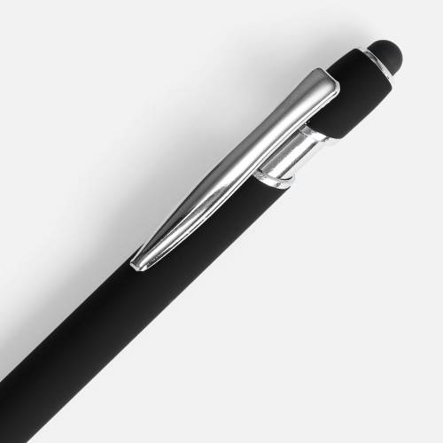 Ручка шариковая Pointer Soft Touch со стилусом, черная фото 4 Ручка шариковая Pointer Soft Touch со стилусом, черная фото 4