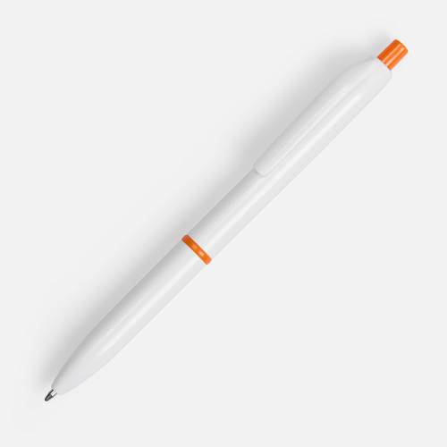 Ручка шариковая Bright Pop, белая с оранжевым фото 2