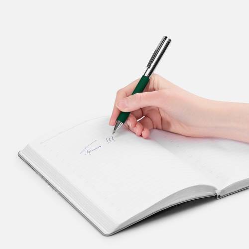 Ручка шариковая Eyeshot Soft Touch, темно-зеленая фото 5