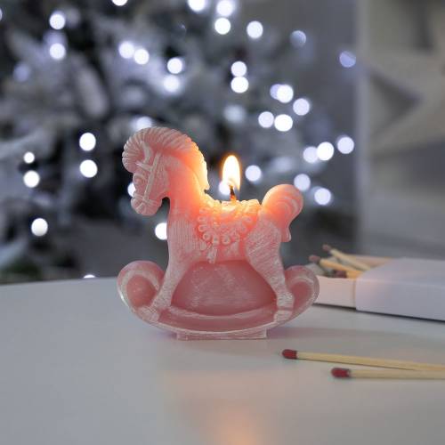 Свеча фигурная «Лошадка-качалка», розовая фото 6 Свеча фигурная «Лошадка-качалка», розовая фото 6